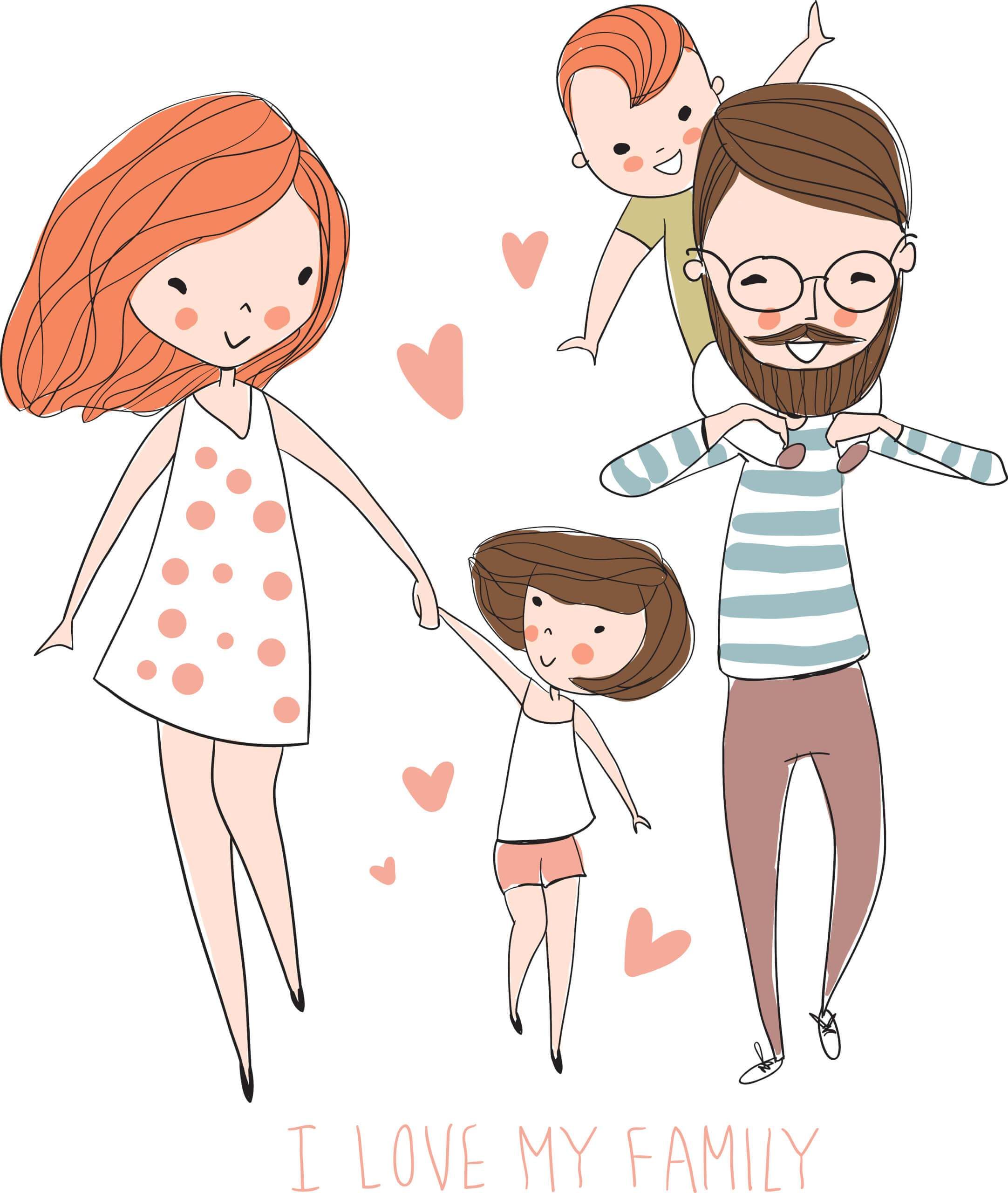 Счастливая семья иллюстрации